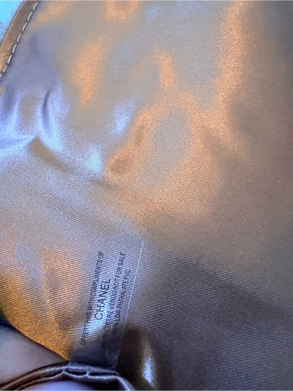 CHANEL Taupe Suede Shoulder Bag with White Logo Detail - Picture 3 of 6